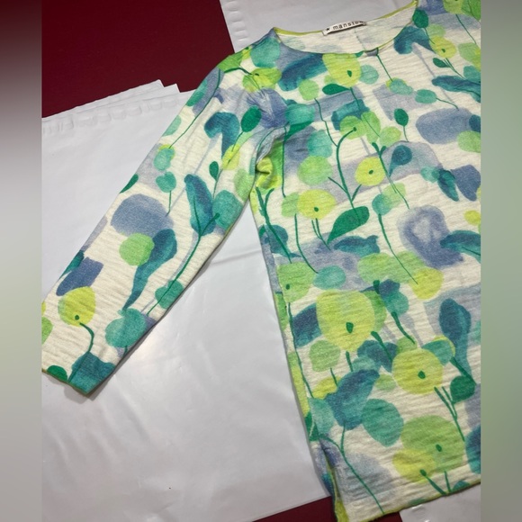 Mansted White Blue Lime Green GALINA knit Sweater Tunic Pullover Cotton Preppy L - Picture 10 of 16